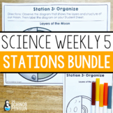 Science Weekly Five Stations Bundle | Science Centers | 3rd & 4th Grade