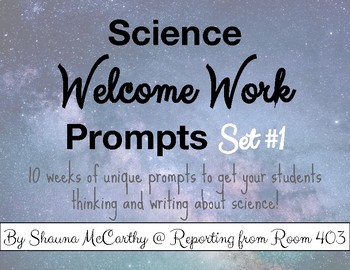 Preview of Science Morning Work Prompts