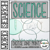 Science Word Search Activity Worksheet with Differentiatio