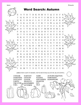 Science Word Search: Autumn by Qiang Ma | Teachers Pay Teachers
