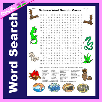 Preview of Science Word Search: Caves
