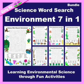 Preview of Science Word Search: Environment Unit 7 in 1 Bundle
