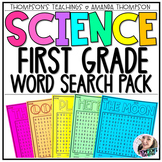Science Word Search Pack | First Grade Next Generation Sci