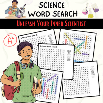 Preview of Science Word Search Puzzle: Test Your Knowledge of Science for All Ages