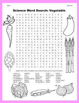 Science Word Search: Vegetable by Qiang Ma | Teachers Pay Teachers