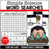 Science Word Searches & Vocabulary Cards