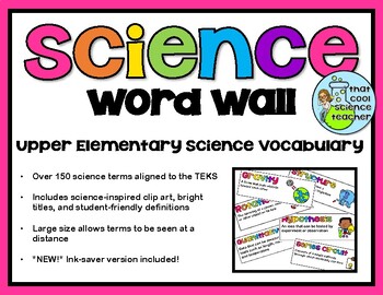 Preview of Science Word Wall Upper Elementary (TEKS Aligned)