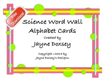 Preview of Science Word Wall Alphabet