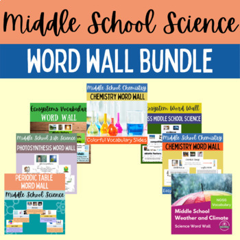 Science Word Wall Bundle Ecosystems Chemistry Weather & Climate NGSS