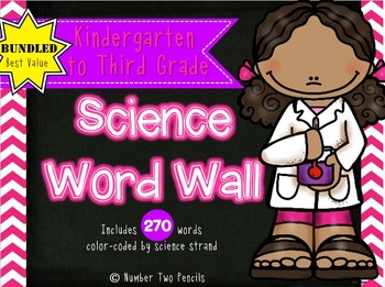 Preview of Science Word Wall: Bundled, Kindergarten-Third Grade