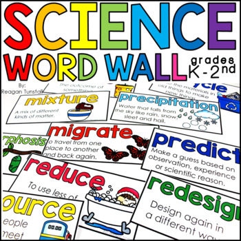 Science Word Wall Cards K-2nd by Reagan Tunstall | TpT