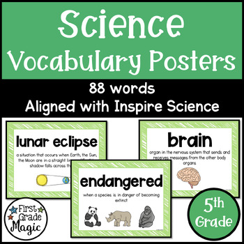 Science Word Wall Cards and Vocabulary Poster Bundle 5th Grade | TpT
