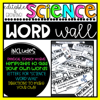 Preview of Science Word Wall: Editable