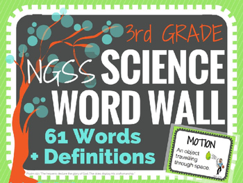 Preview of Science Word Wall (NGSS) 3rd Grade - Vocabulary Cards