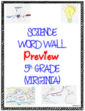 Science Word Wall - Virginia (SOL 5th grade aligned)