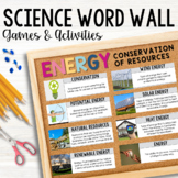 Science Word Wall, Vocabulary Games and Activities: Energy