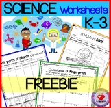 Science Worksheets K-3 FREEBIE