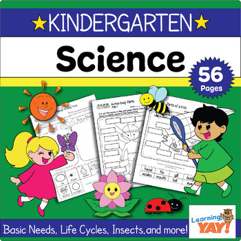 Preview of Science Worksheets for Kindergarten (56 Worksheets) No Prep