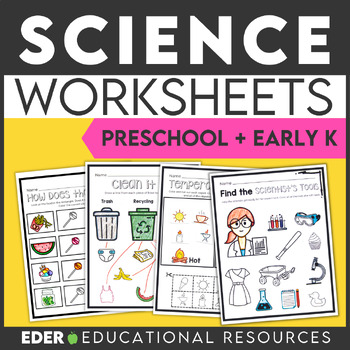 Preview of Science Worksheets for Preschool | Science Worksheets Pre-K Kindergarten