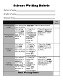 Science Writing Rubric