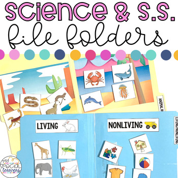 Preview of Science and Social Studies File Folders BUNDLE Pack