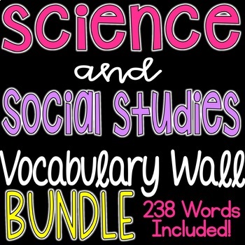 Science And Social Studies Vocabulary Word Wall Bundle Tpt