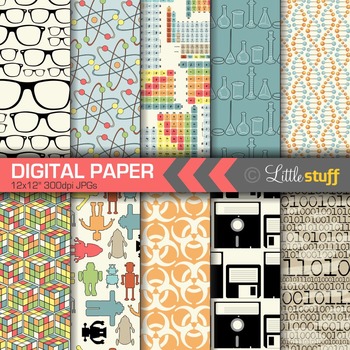 Preview of Science and Technology Digital Papers, Geek Chic Digital Paper