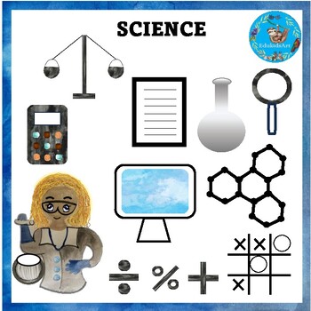 Preview of Science Clip Art {Math Chemistry Computer Science and Physics Resources} 