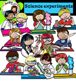 Science experiments clip Art -Color and B&W-