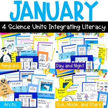 Preview of Science for January: Arctic Animals, Penguins, Day and Night, Sun, Moon, & Stars