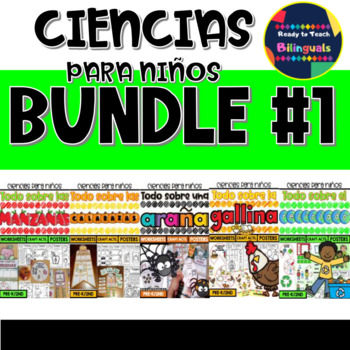 Preview of Science for Kids in Spanish - Bundle 1 - Worksheets, Crafts & Posters