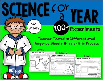 Preview of Science Experiments for a Year - Differentiated w/ 3 levels of Recording Sheets