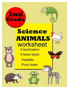 Preview of Science for second grade all about Animals worksheet
