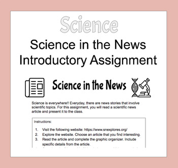 Preview of Science in the News (Introductory Assignment)