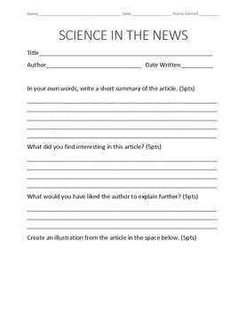 science in the news homework