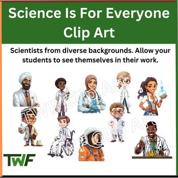 Preview of Science is For Everyone Clip Art-Diversity and Inclusion in the World of Science