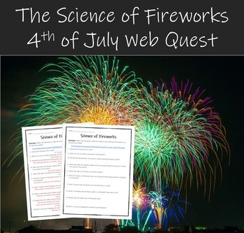 Preview of Science of Fireworks Web Quest (4th of July Activity)