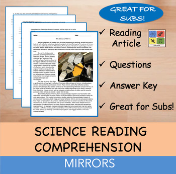 Preview of Science of Mirrors - Reading Passage and x 10 Questions (EDITABLE)