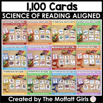 Preview of Science of Reading Aligned Cards: Tap & Blend, Graph & Read Cards THE BUNDLE