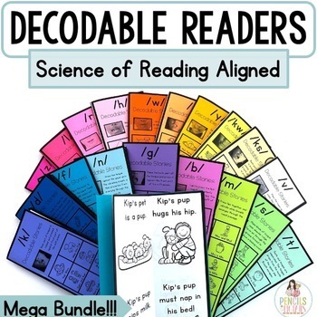 Preview of Science of Reading Decodable Readers Mega Bundle with CVC, Blends, CVCe, & More