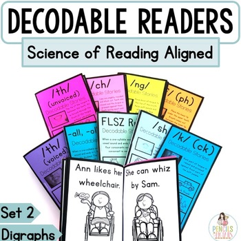 Preview of Science of Reading Aligned Decodable Readers Digraphs Set with CVC, CCVC, & More