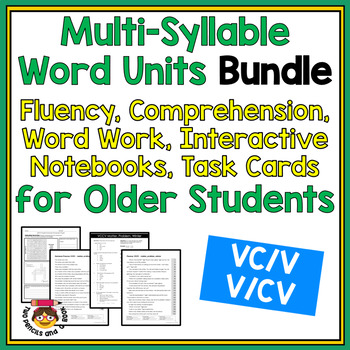 Preview of Science of Reading BUNDLE Multi-Syllable Word Units VC/V & V/CV