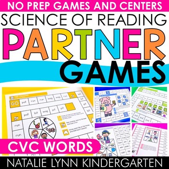Preview of Science of Reading CVC Words Partner Games CVC Word SOR Literacy Centers