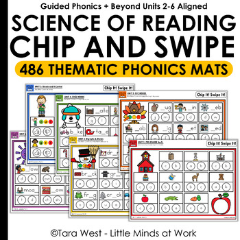 Preview of Science of Reading Chip and Swipe Thematic Phonics Mats SOR