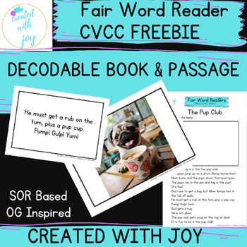 Preview of Science of Reading Decodable Book, Passage 39b The Pup Club, Fair Word Reader