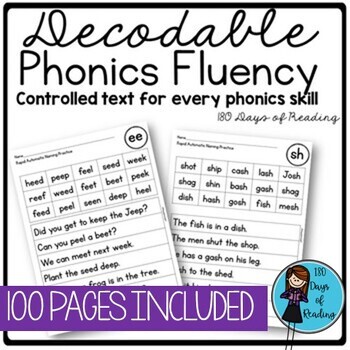 Preview of Science of Reading Decodable Phonics Text Fluency Accuracy Centers Homework