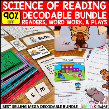 Preview of Science of Reading Decodable Readers & Decodable Partner Plays, Readers Theater