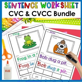 Sentence Building Worksheets for Grade 1, Grade 2, Grade 3