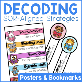 Preview of Science of Reading Decoding Strategies Posters and Bookmarks