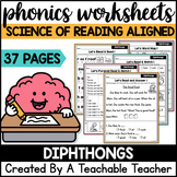 Science of Reading Diphthongs Worksheets Decodables Litera